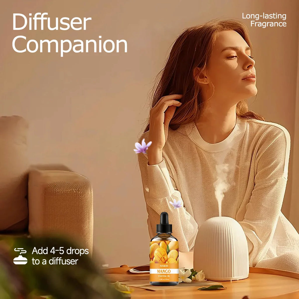 30ml/60ml/100ml mango essential oil is suitable for facial hydration, moisturizing, hair care, skin care, and perfume making