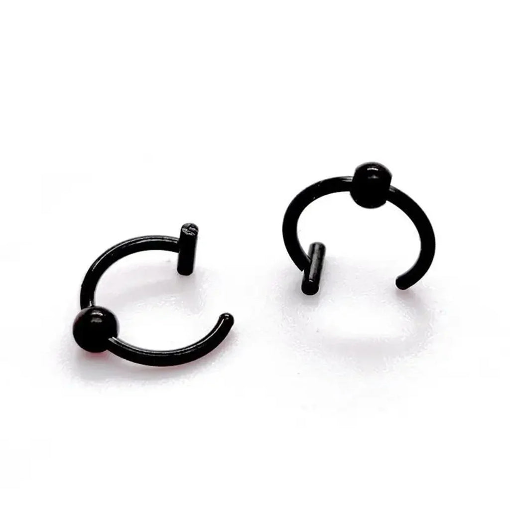 2/4Pcs 18G 316L Stainless Steel Fake Lip Rings for Women Men,  Fake Septum Nose Ring Clip On Lip Ring Fake Piercing Jewelry