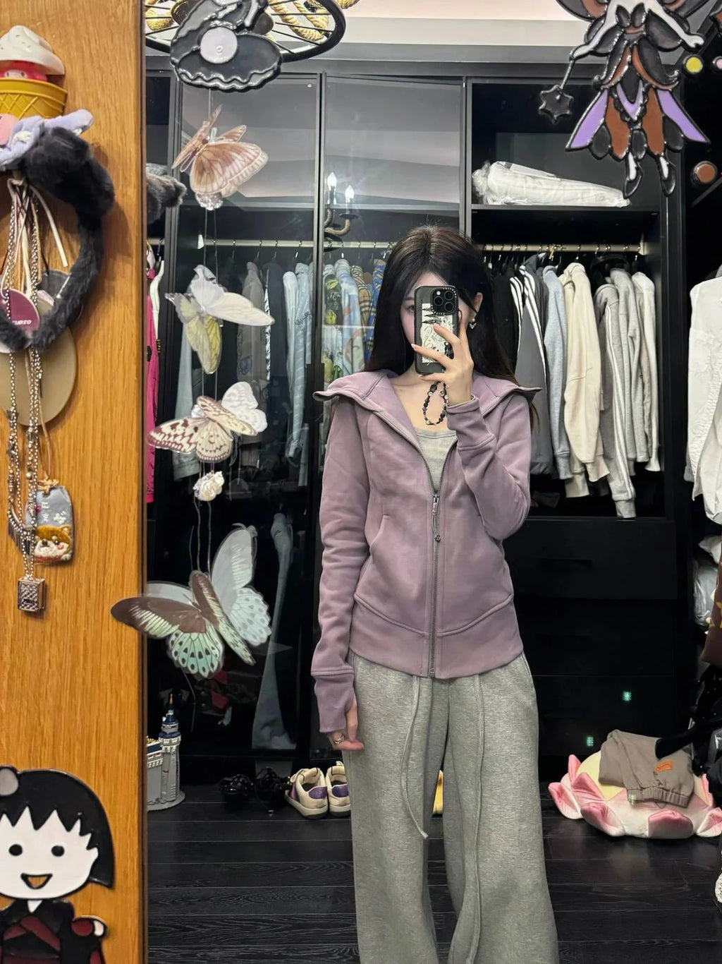 ay Fce Lined Hoodie Women's Sportswear Slim Fit Autumn Winter Casual Versatile Outerwear Korean Sle Commute Design