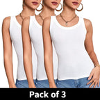 3-piece Ladies Solid Color Vest Fashion Joker Young Woman Threaded Camisole