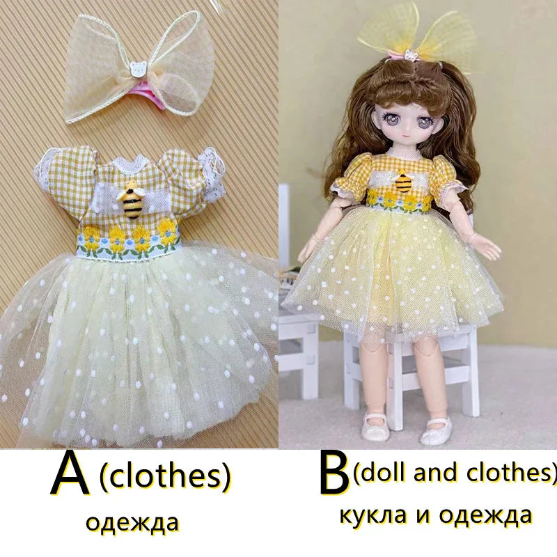 30cm Two-dimensional Doll Comic Face 1/6 Bjd Doll or Dress Up Clothes Children's Girl Birthday Gift Toys Kids Toys