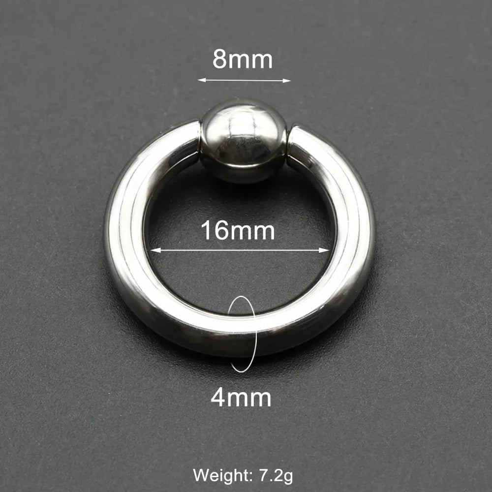 1Pc Large Gauges Stainless Steel CAPTIVE SPRING BEAD RING for Septum Piercing BCR Nose Ring Hoop Expander Earlobe Earrings 00G