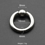 1Pc Large Gauges Stainless Steel CAPTIVE SPRING BEAD RING for Septum Piercing BCR Nose Ring Hoop Expander Earlobe Earrings 00G