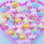 10pcs/lot Children's Cartoon Rings Candy Flower Animal Bow Shape Ring Set Mix Finger Jewellery Rings Kid Girls Toys Anillo