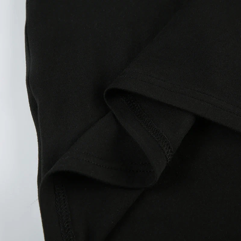 Backless Chic Fashion Skinny Sexy Long Sleeve Short Dress Women Rave Baddie Clubwear Black Solid Party Dresses