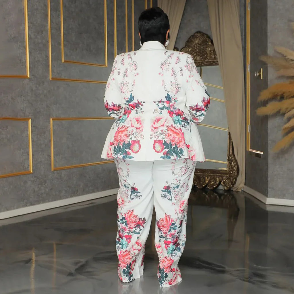 2 Piece Women Sets 2024 New Arrival Plus Size Autumn Winter Matching Two Pieces Sets Blazers Top Pants Suits Outfits Clothing