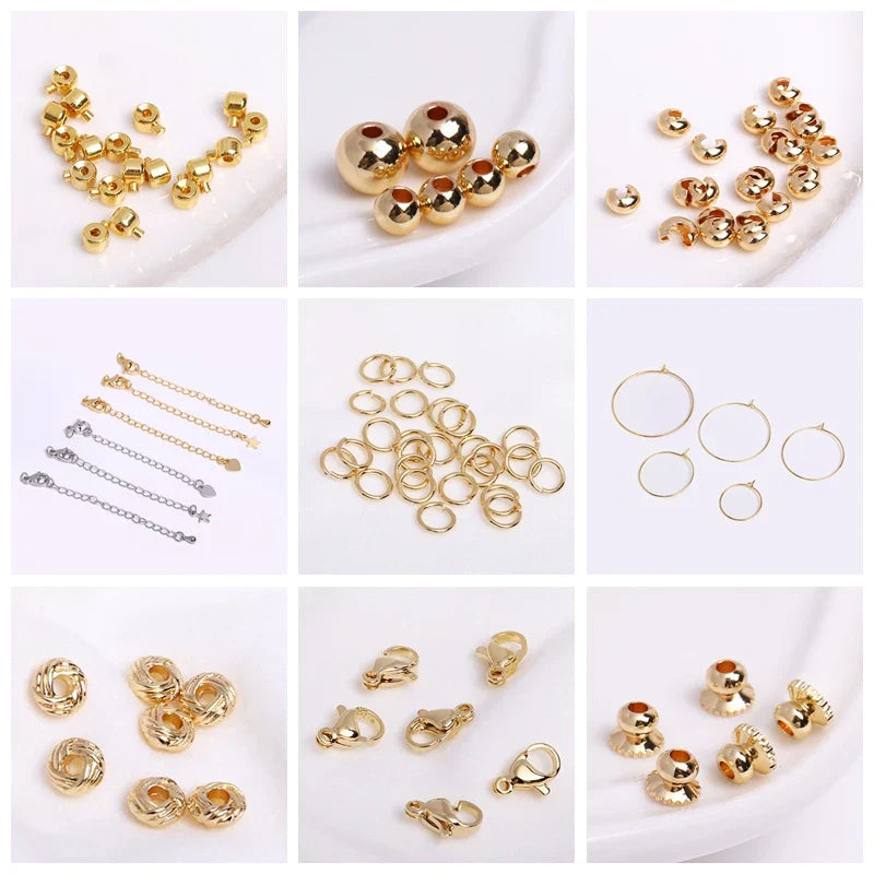 18K Gold Plated Split Rings Connecting Ring Brass Open Jump Rings Accessories For Jewelry DIY Jewelry Material Wholesale