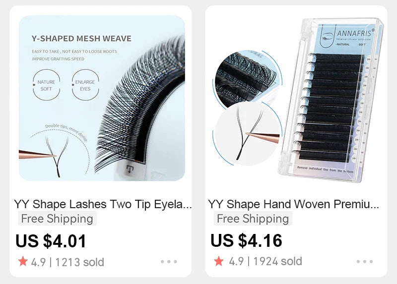 ANNAFRIS W Shape 6D Volume Eyelash Extension False Mink Soft Natural Premade Fans Lash 6D W Shaped Easy Faning Eyelashes