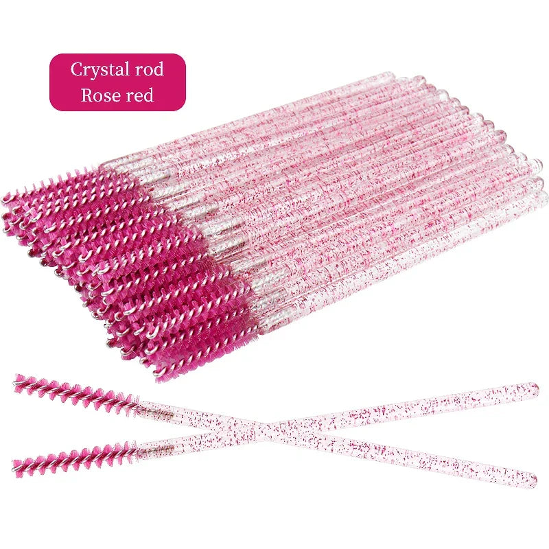 50pcs Grafted eyelashes Single color disposable eyelash brush Spiral eye Makeup Eyelash curler makeup brush cosmetic tools
