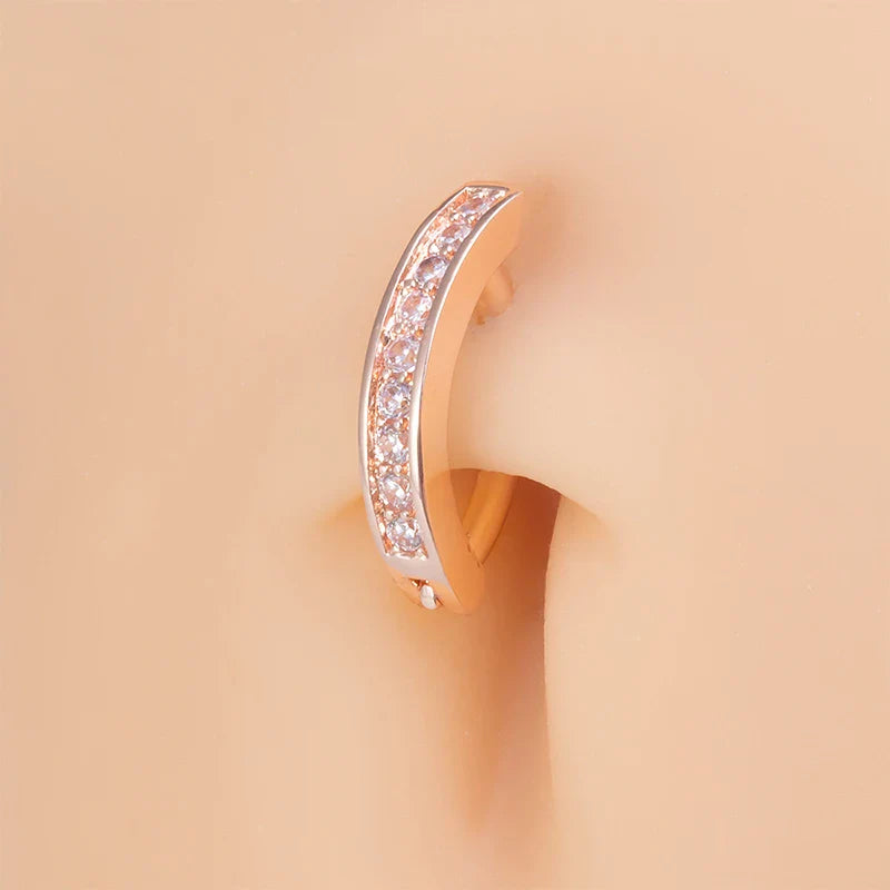1pc Curved Navel Piercing Zircon Beach Belly Button Ring Surgical Steel Bar Navel Stud for Women Sexy Body Piercing Jewelry gift