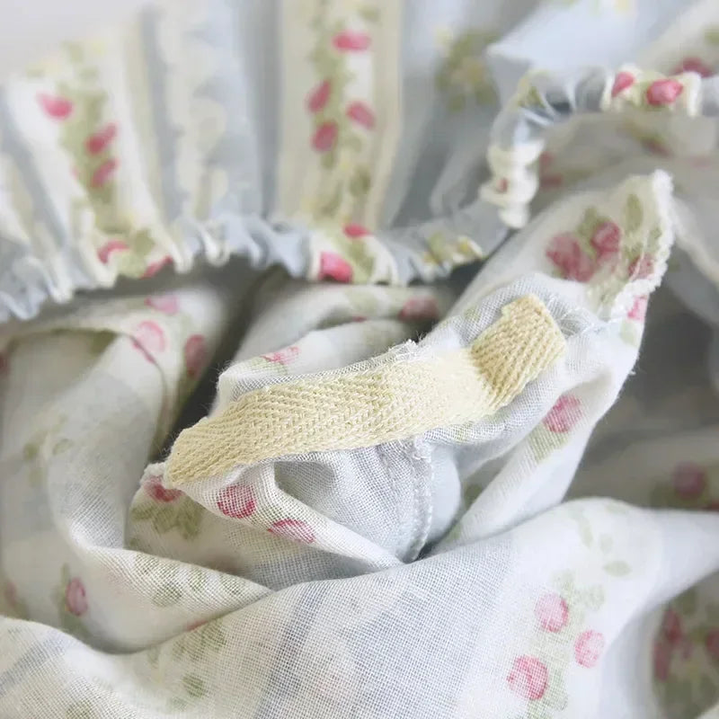 2025 Japanese New Women's Pajama Set 100% Cotton Gauze Long Sleeve Long Pants Two Piece Set Fresh and Sweet Thin Home Clothing