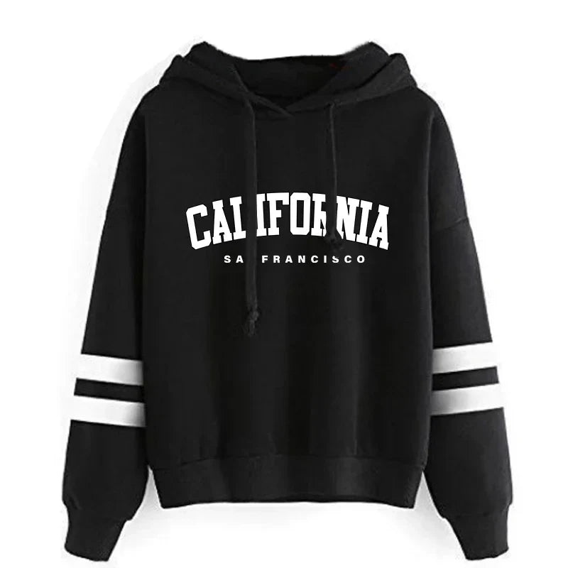 California Womens Tracksuit Casual Stripe Versatile Hooded Sweatshirt or Pants or Suit Simplicity Hot Sales Street Outfits S-3XL