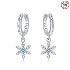 Earrings For Women Silver 925 Fashion Butterfly Snowflake Earrings Cubic Zircon Ear Studs Silver 925 Original Jewelry Gifts