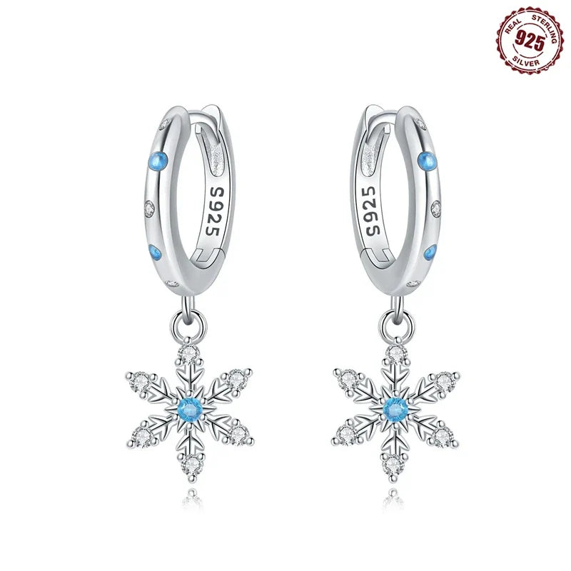 Earrings For Women Silver 925 Fashion Butterfly Snowflake Earrings Cubic Zircon Ear Studs Silver 925 Original Jewelry Gifts