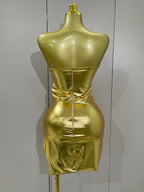 2025 New Sparkly Diamonds Crystal Sexy Mesh See Through Bodycon Mini Dress Women Birthday Party Celebrate Performance Costume