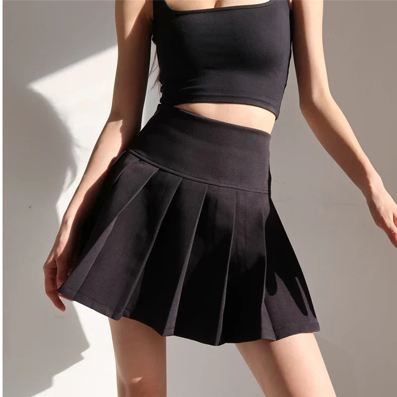 American School Y2k Style Summer Short Pleated Skirt For Women 2024 High Waist Sexy Hotsweet Mini Skirts Female