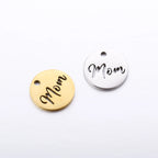5pcs/Lot Making Mother's Day Unique Gift Pendants Stainless Steel Hollow Mom Letter Charms For Necklace Bracelet Accessories DIY
