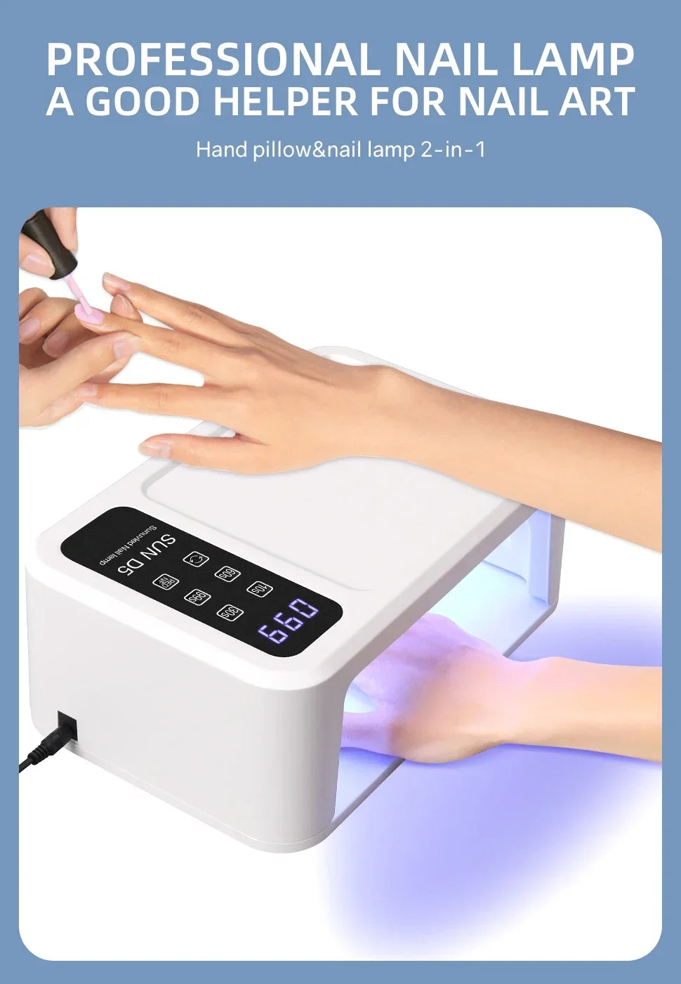 140 Beads Professional UV LED Nail Lamp For Nails 480W Fast Curing Gel Polish Lamp With LCD Display Screen Smart Sensor