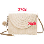 Corn Husk Weave Dinner Clutch Bag Women's Fashion Simple Solid Straw Large Purse Woman Summer Casual Vacation Ladies Wallet 2025