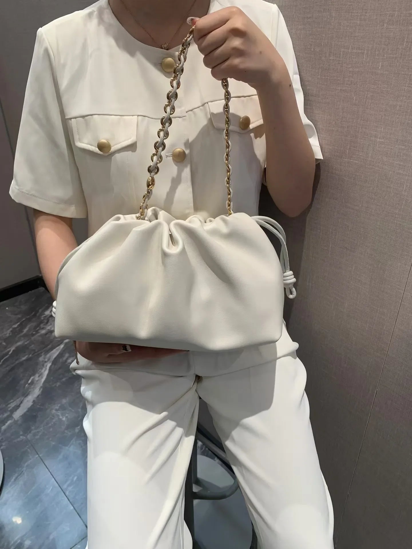Brand Design Fashion High-grade Texture Leather Cloud Bag Luxury Ladies High Quality Cowhide  Shoulder Crossbody Bags For Women