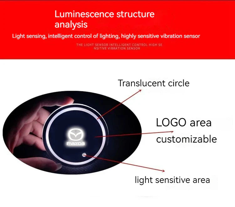 2PCS Car LED Water Cup Mat Drink Holder For Mazda MS Speed CX4 Atenza Axela MX5 CX7 CX5 CX9 RX8 CX30 Bt50