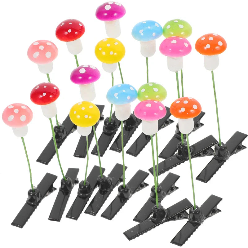 30 Pcs Accessories Mushroom Lemon Tree Hair Clip Women's Barrettes Hairclip Clips Small Plastic and Zinc Alloy