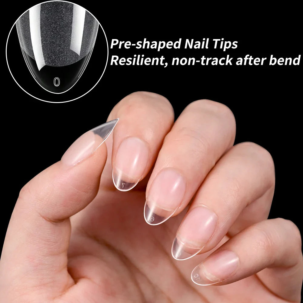 240pcs XS Fake Nails Short Square/Almond False Nail Tips Half Matte Acrylic Square Fingernails DIY For Manicure Extension Tools