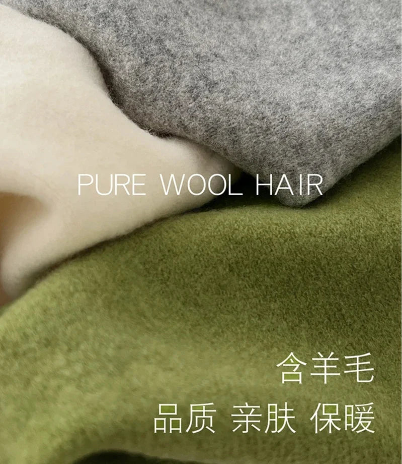 British Korean Style Niche Wool Knitted Triangular Scarf Women Headscarf Knitted Scarf Multi-functional Warm Knitted Scarf