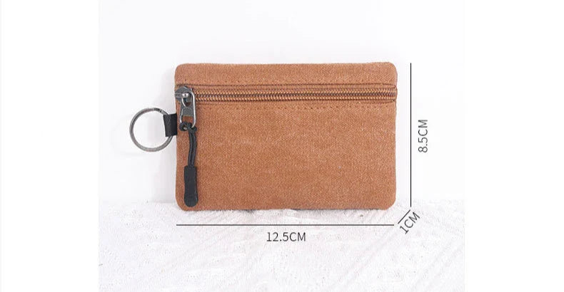 Canvas Mini Coin Wallet Bag Solid Color Zipper Key Bag Money Pocket Purse Women Men Small Card Holder Change Coin Purses