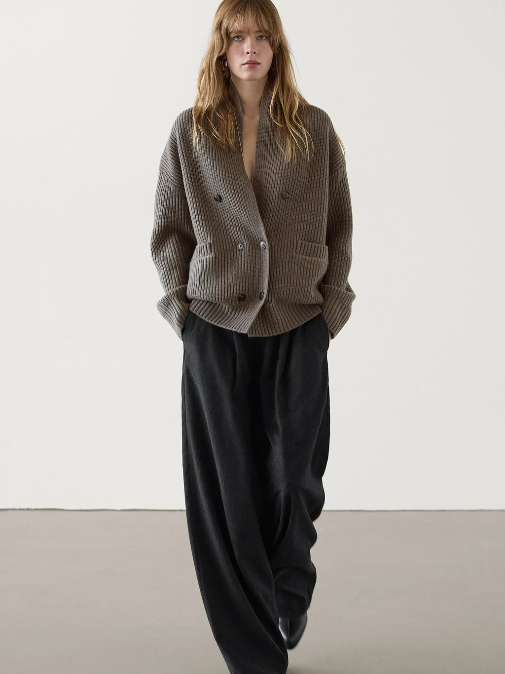 Ethereal costume 2025 massidutti spring new style of Old Money Wind Casual British Soft Double-Breasted V-Neck Knitted Cardigan