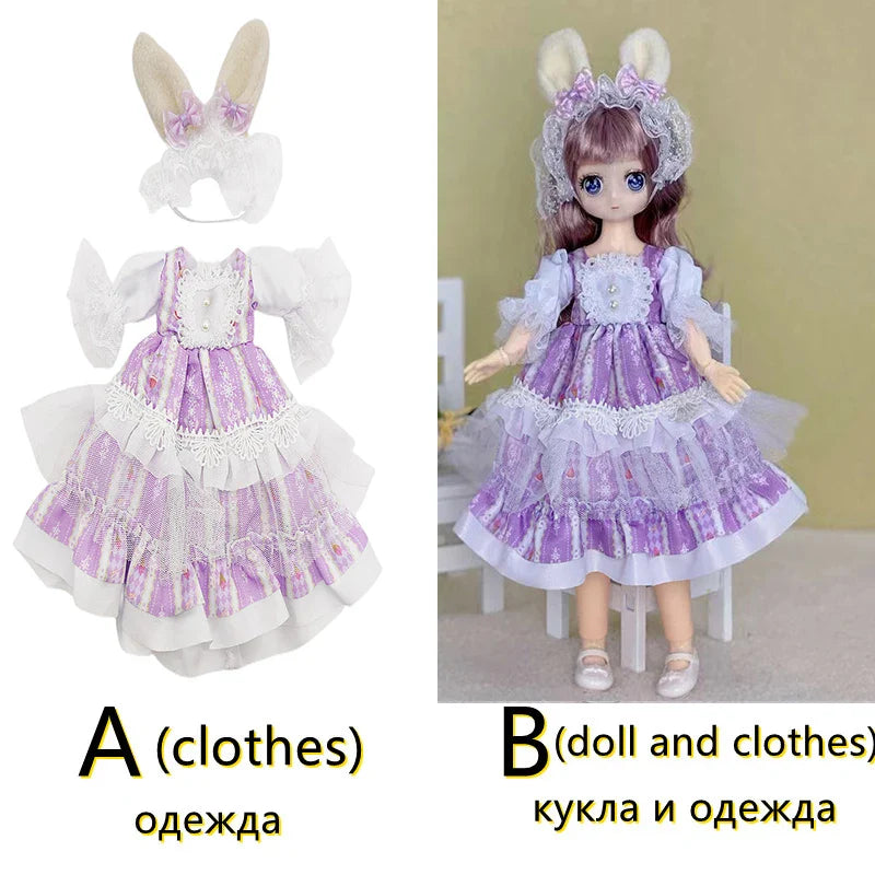 30cm Two-dimensional Doll Comic Face 1/6 Bjd Doll or Dress Up Clothes Children's Girl Birthday Gift Toys Kids Toys