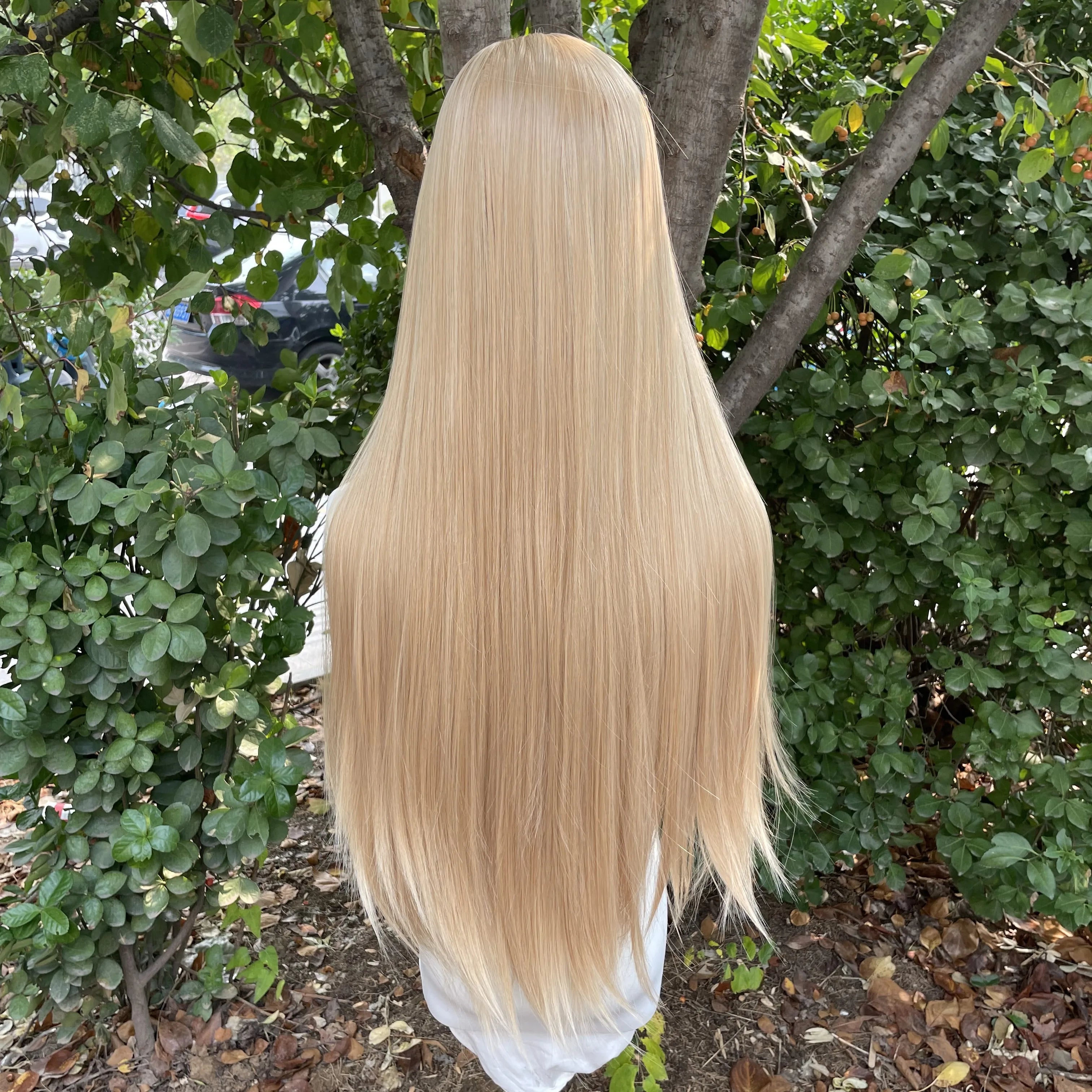 Blonde Mixed Color Synthetic Full Lace Wigs for Black Women Heat Resistant 26 Inch Long Straight Full Hand Tied Free Part 150%
