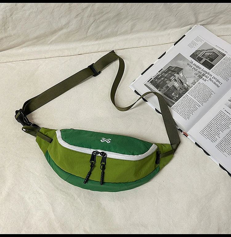 Casual Waterproof Chest Bags Large Capacity Crossbody Bags Korean Fashion Waist Bag Fanny Pack for Women Men's Travel Bag Banana