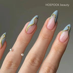 24pcs Nude French Fake Nails White Edge Almond False Nails Art Full Coverage Removable Waterproof Artificial Press on Nail