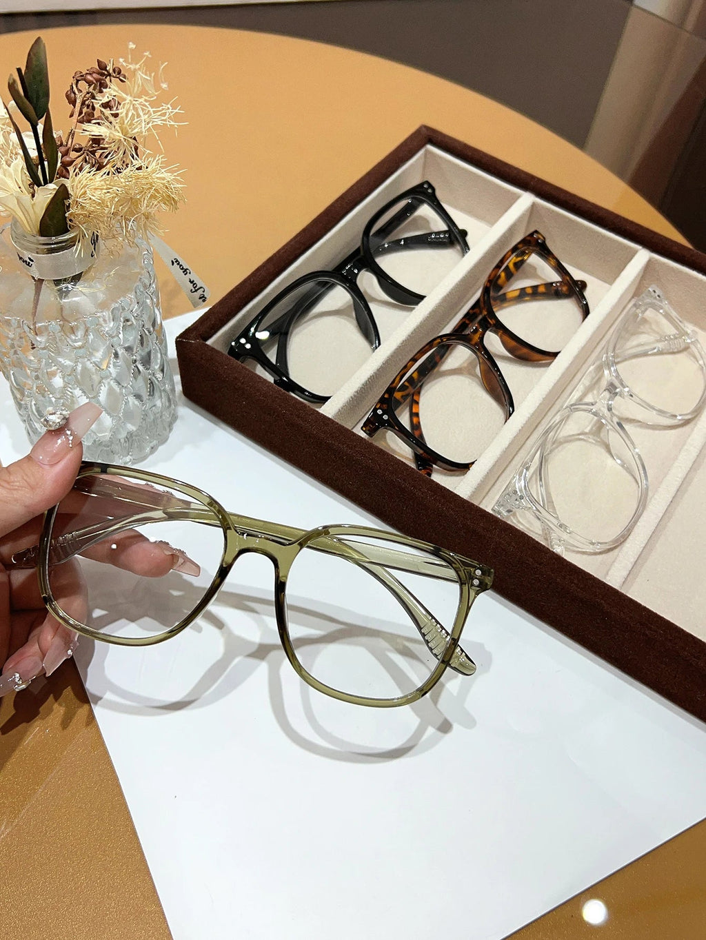 1Pc/3Pcs/4Pcs/6Pcs European and American Classic Popular Square Frame Glasses Set Men's and Women's Fashion Glasses