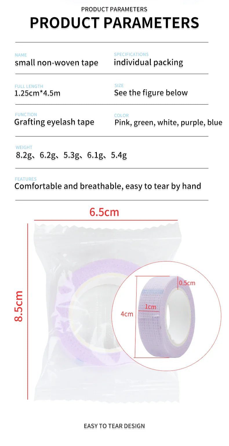 10 Rolls Eyelash Tape For Lash Extension Breathable Non-woven Tape Under Eye Pads Adhesive Eye Stickers Makeup Tools Eye Patches