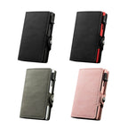 CASEKEY Pink Wallet Slim Minimalist Leather Pop UP Wallet Rfid Blocking Mini Aluminum Automatic Card Holder for Women Men