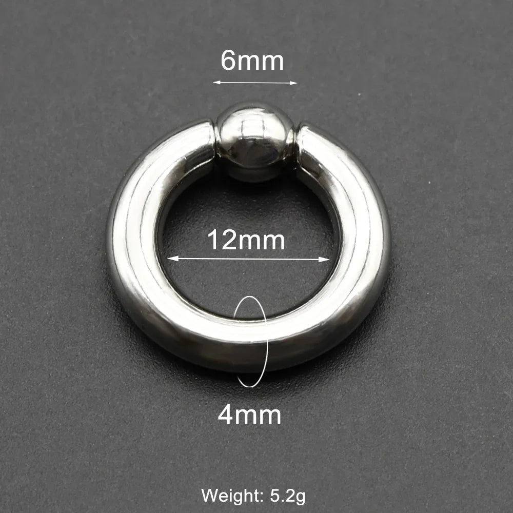 1Pc Large Gauges Stainless Steel CAPTIVE SPRING BEAD RING for Septum Piercing BCR Nose Ring Hoop Expander Earlobe Earrings 00G