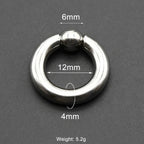 1Pc Large Gauges Stainless Steel CAPTIVE SPRING BEAD RING for Septum Piercing BCR Nose Ring Hoop Expander Earlobe Earrings 00G