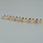 ASTM F136 Solid Titanium Internally Threaded Cross Cz Cartilage Earrings Stud Helix Tragus Lobe Piercing Labret Lip Ring Jewelry