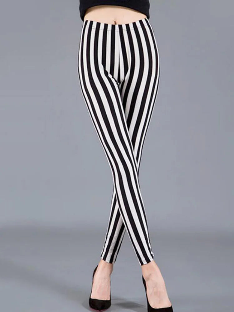 CUHAKCI Female Fitness Leggings Women Print Plaid Leggings Lady Sexy Slim Pencil Pants Push Up Elastic Waist Trousers