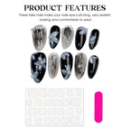 Handmade Press on Nails White Pearl Design Fake Nails with Flower Decor Wearable Detchable Fake Nails for Women DIY Manicure