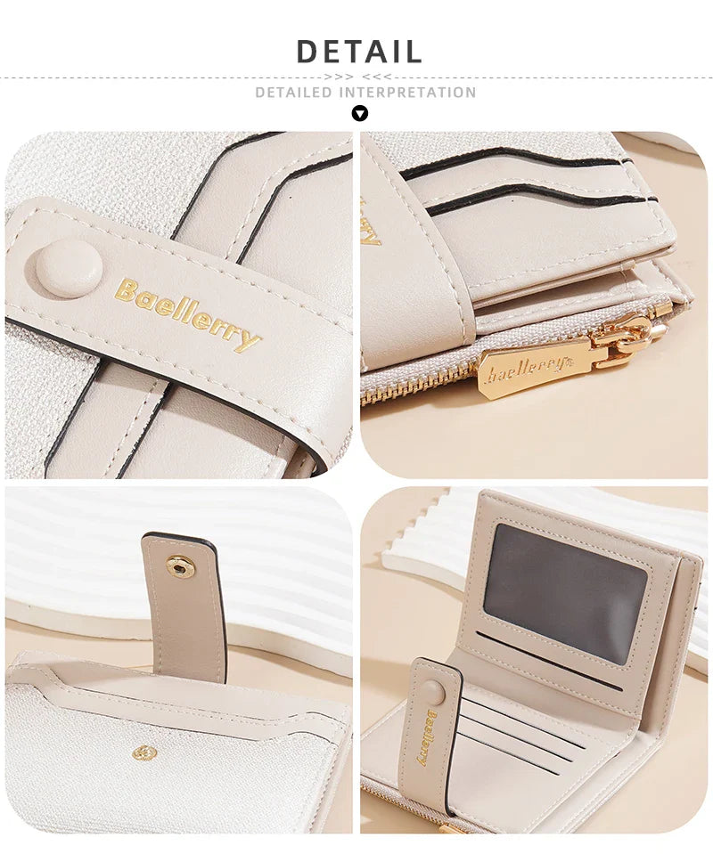 Baellerry High Quality Women Wallets New Simple Short Card Holde Brand Female Purse Photo Holder Coin Pocket Zipper Women Wallet