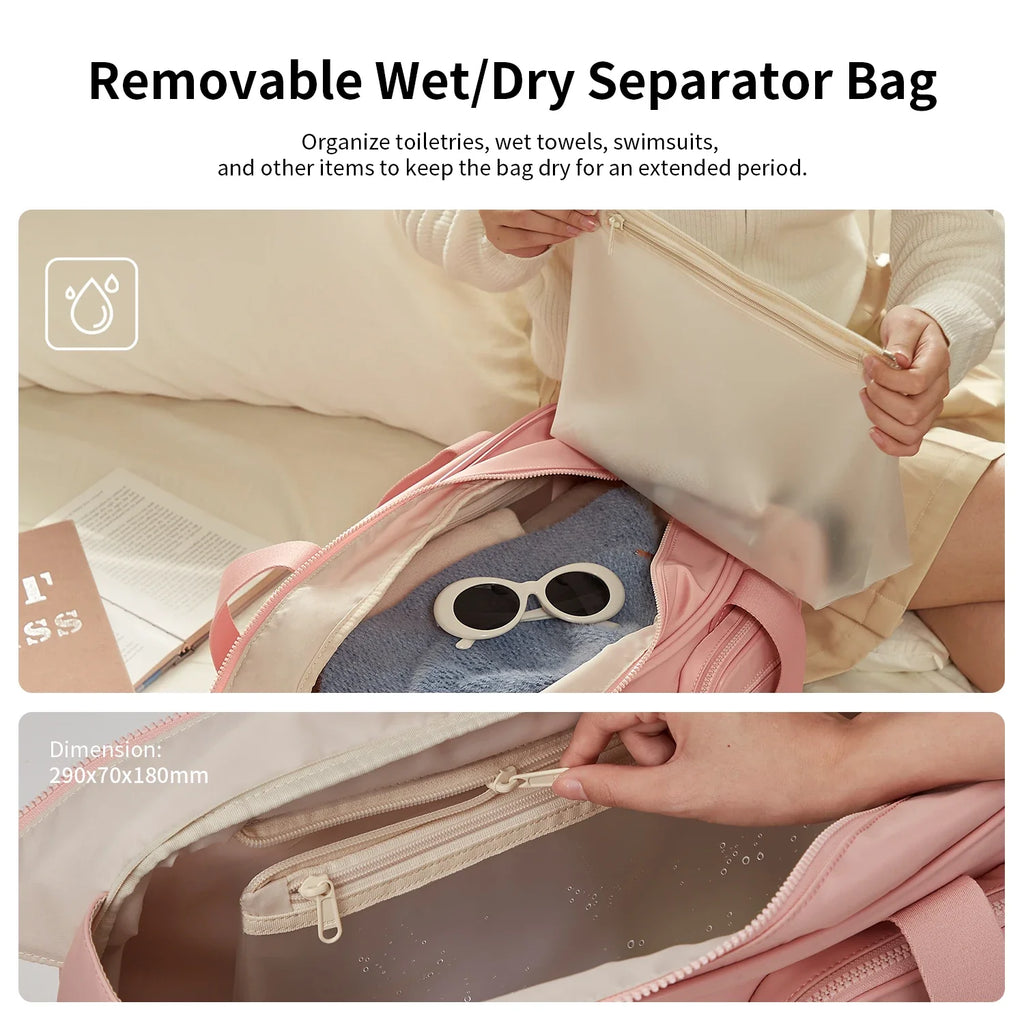 AJI Women Travel Bag Nylon Handheld Travel Bag Carry On Luggage Bag Large Capacity Weekender Gym Sport Holdall Overnight Bag