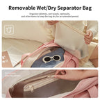 AJI Women Travel Bag Nylon Handheld Travel Bag Carry On Luggage Bag Large Capacity Weekender Gym Sport Holdall Overnight Bag