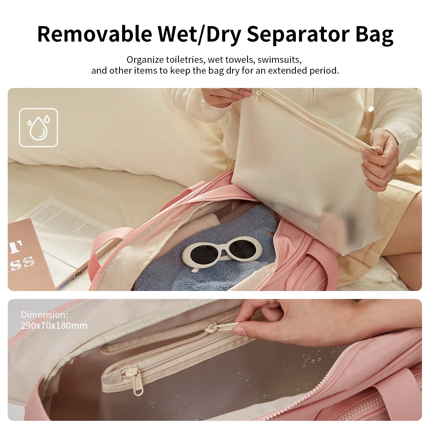 AJI Women Travel Bag Nylon Handheld Travel Bag Carry On Luggage Bag Large Capacity Weekender Gym Sport Holdall Overnight Bag