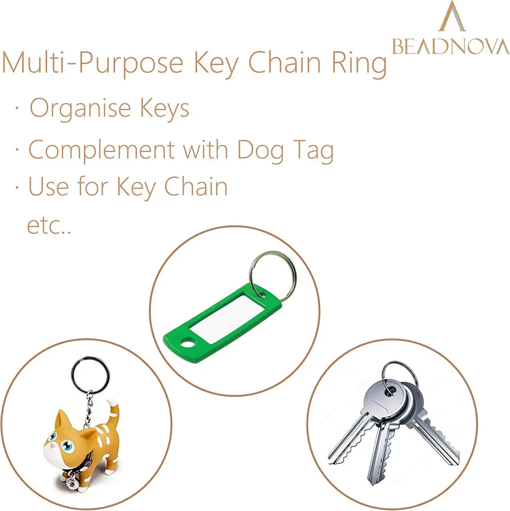 20/100pcs Stainless Steel Polished Key Ring Key Chain 25mm Round Flat Round Split Keychain Metal Blank Circle For DIY Findings