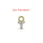 1PC Little Star Moon Snake Crystal Charms Pendant Helix Daith Earrings for Women Hanging Matching Piercing Lobe Tragus Jewelry