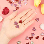 15pcs Heart Shape Pendant Charms Pink Red Valentines Love Oil Drip Metal Glitter Powder For Jewelry Making DIY Bracelet Necklace