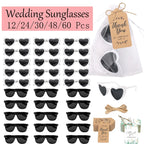 12-60Pcs Wedding Bridal Heart Shaped Sunglasses Party Favors Gift for Guests Bachelorette Hen Party Glasses Bridal Shower Decor